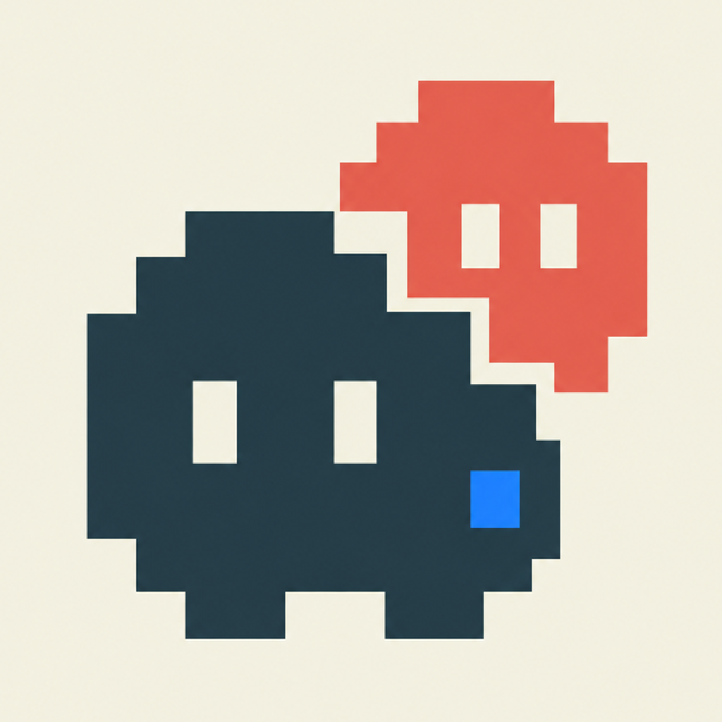 PokeCrew duo pixel emblem on ivory.