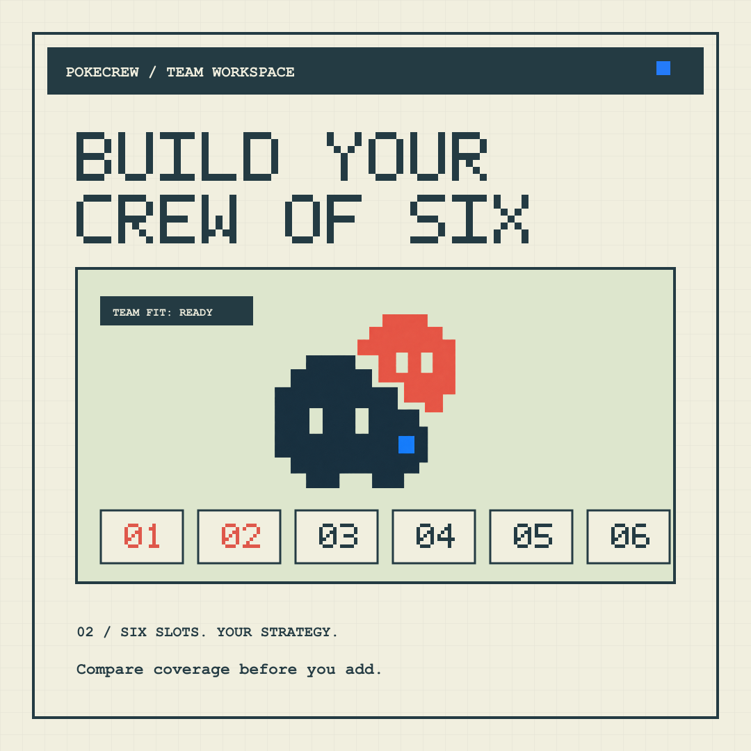PokeCrew research and team-building social artwork.